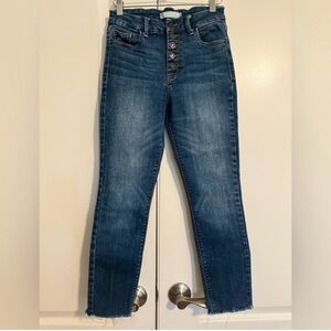 Hidden Women's Button Fly Skinny Cropped Jeans